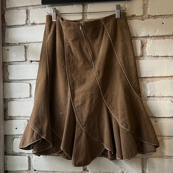 Vintage Dresses & Skirts - Brown Flared Panel Skirt